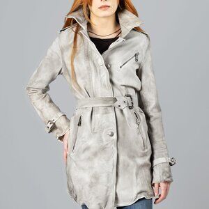 Empressa Diankeen K4 Hand-padded leather trench coat